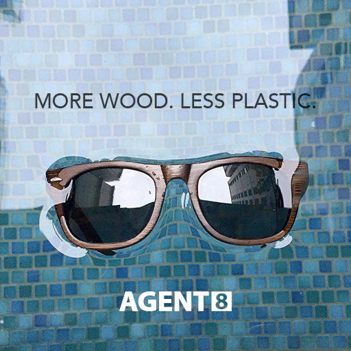 AGENT 8 Bamboo Wood Polarized Sunglasses